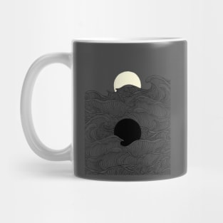 Abstraction Landscape Yin yang sun moon Ocean wave Mug